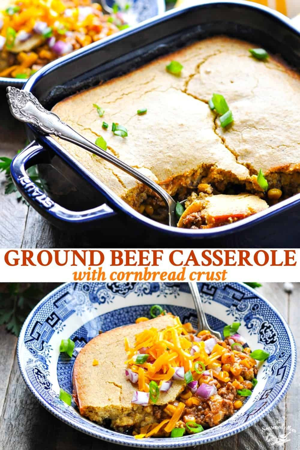 Ground Beef Main Dish Casserole
 Ground Beef Casserole with Cornbread Crust