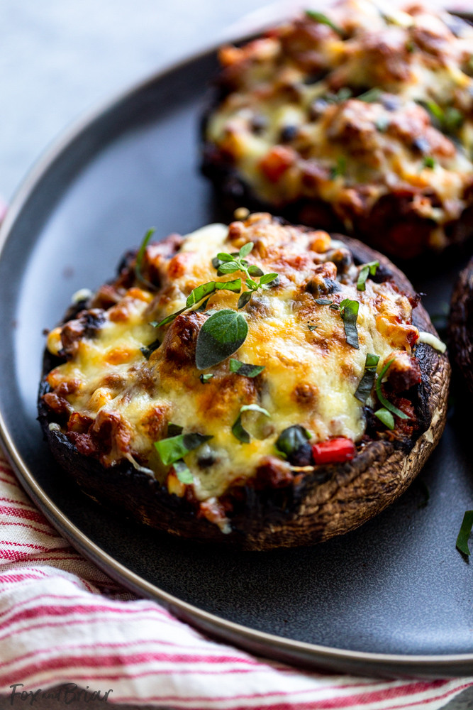 Ground Beef Mushroom
 Ground Beef Taco Stuffed Portobello Mushrooms Fox and Briar