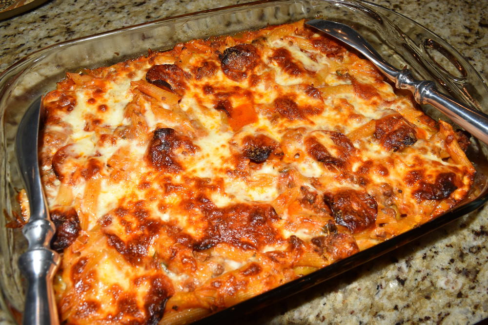 Ground Beef Pasta Casserole
 Baked Italian Pasta and Ground Beef Casserole — domestic