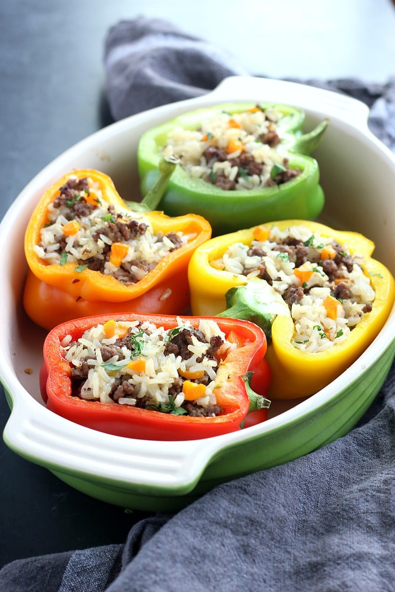Ground Beef Stuffing Recipe
 Ground Beef & Brown Rice Stuffed Peppers