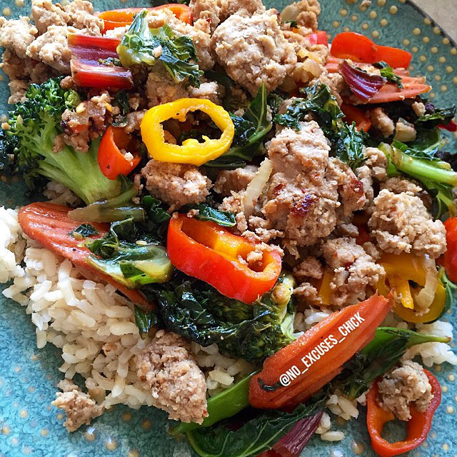 Ground Turkey Teriyaki
 TERIYAKI GROUND TURKEY STIR FRY – No Excuses Nutrition