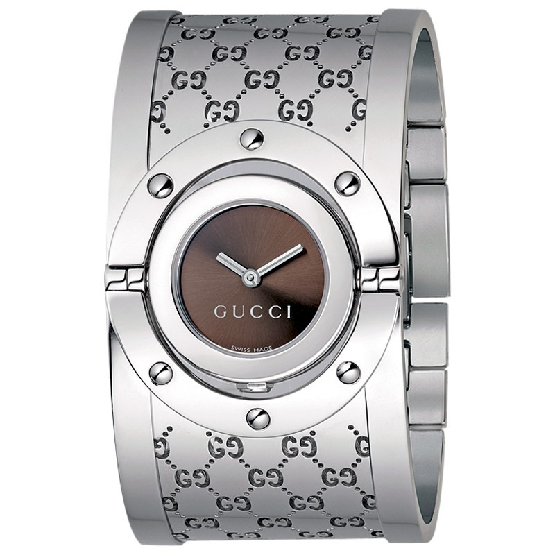 Gucci Bracelet Watch
 Gucci Twirl Stainless Steel Monogram Bangle Bracelet Watch