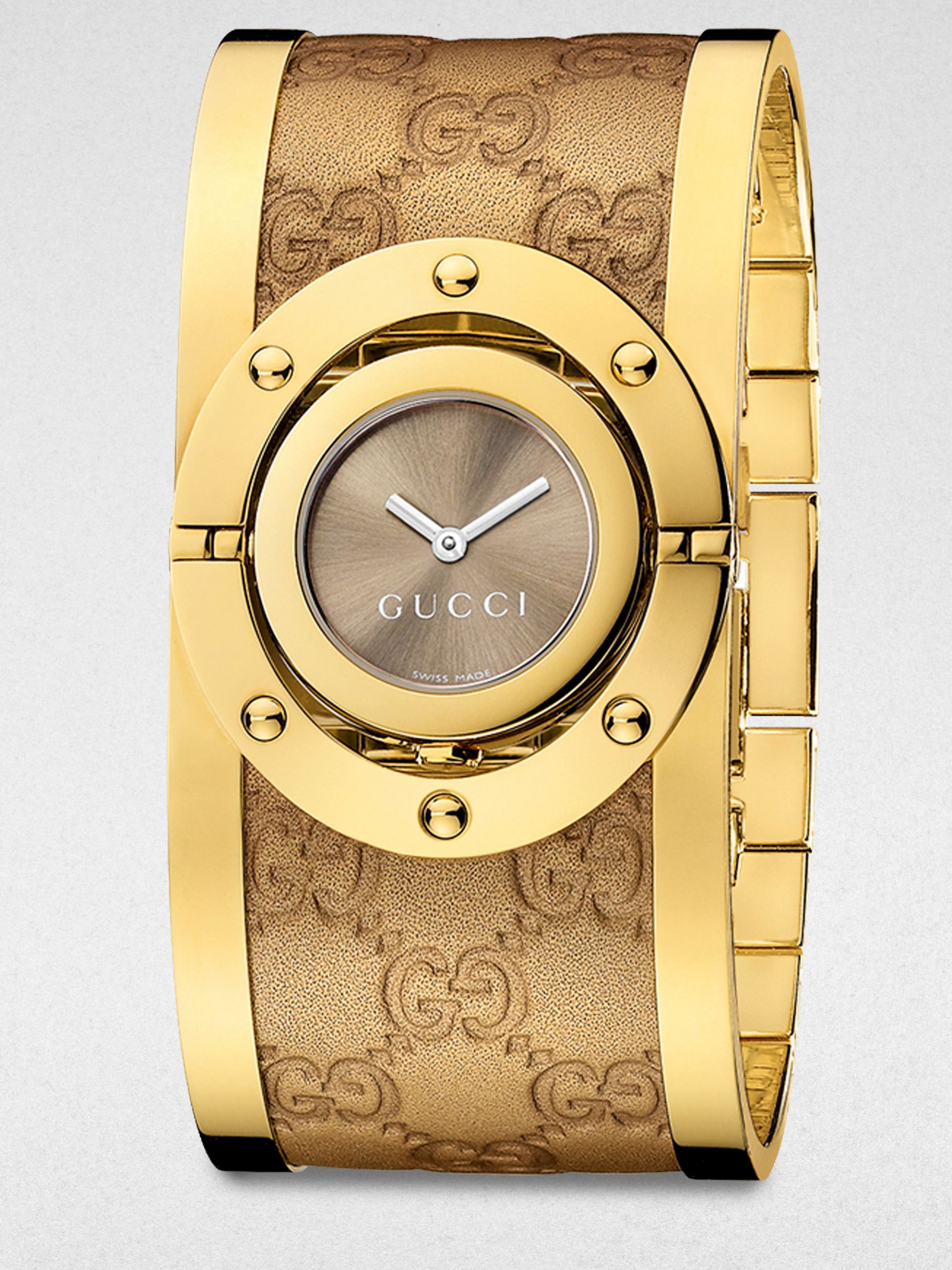Gucci Bracelet Watch
 Lyst Gucci Twirl Goldtone Stainless Steel & Metallic