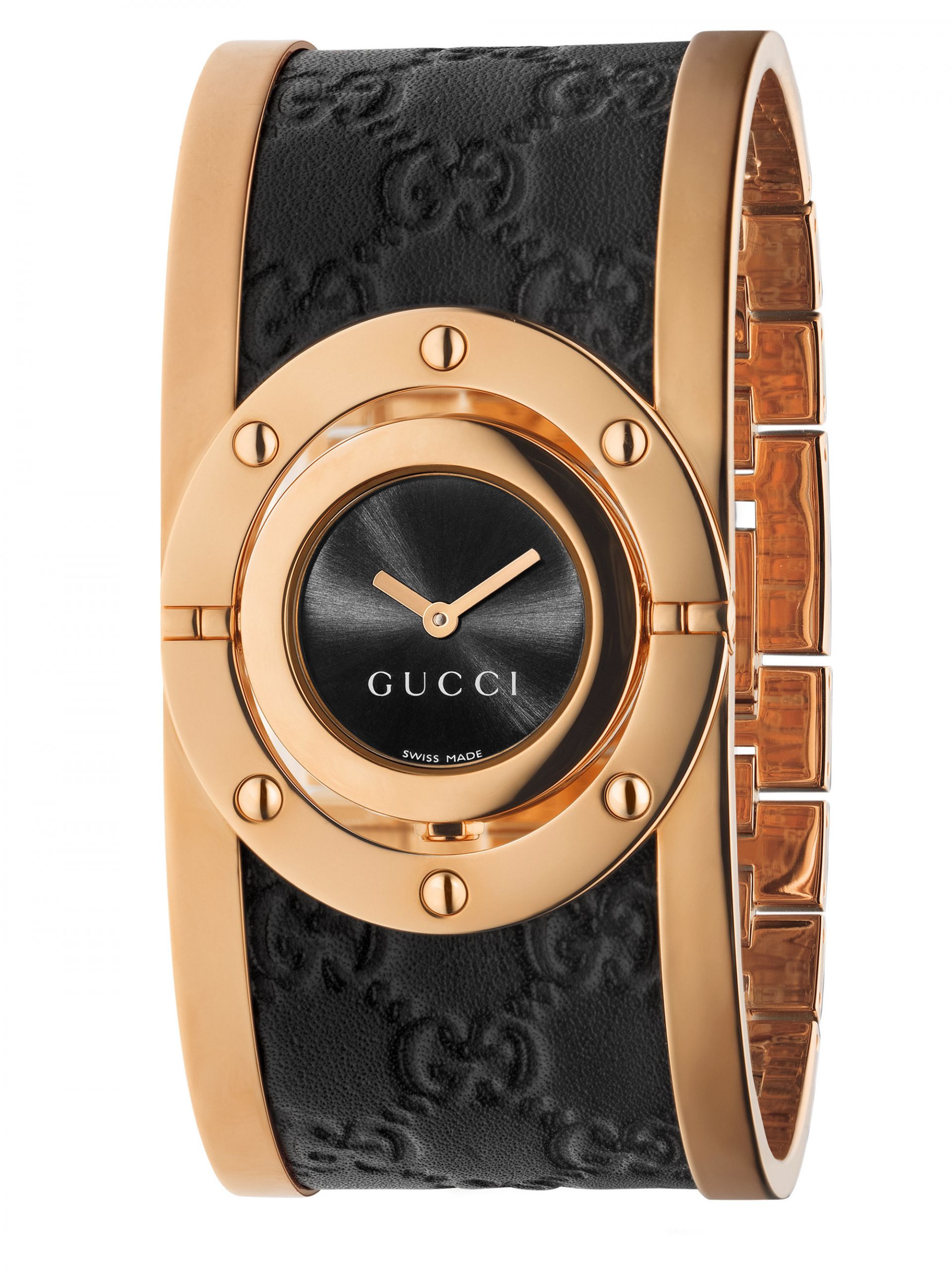 Gucci Bracelet Watch
 Gucci Twirl Pink Goldtone Pvd Stainless Steel & Leather