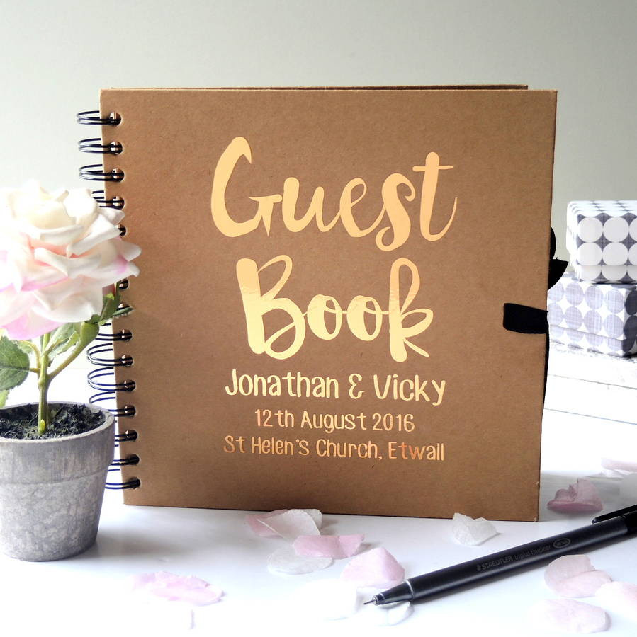 Guest Book For Weddings
 Personalised Wedding Guest Book By The Alphabet Gift Shop