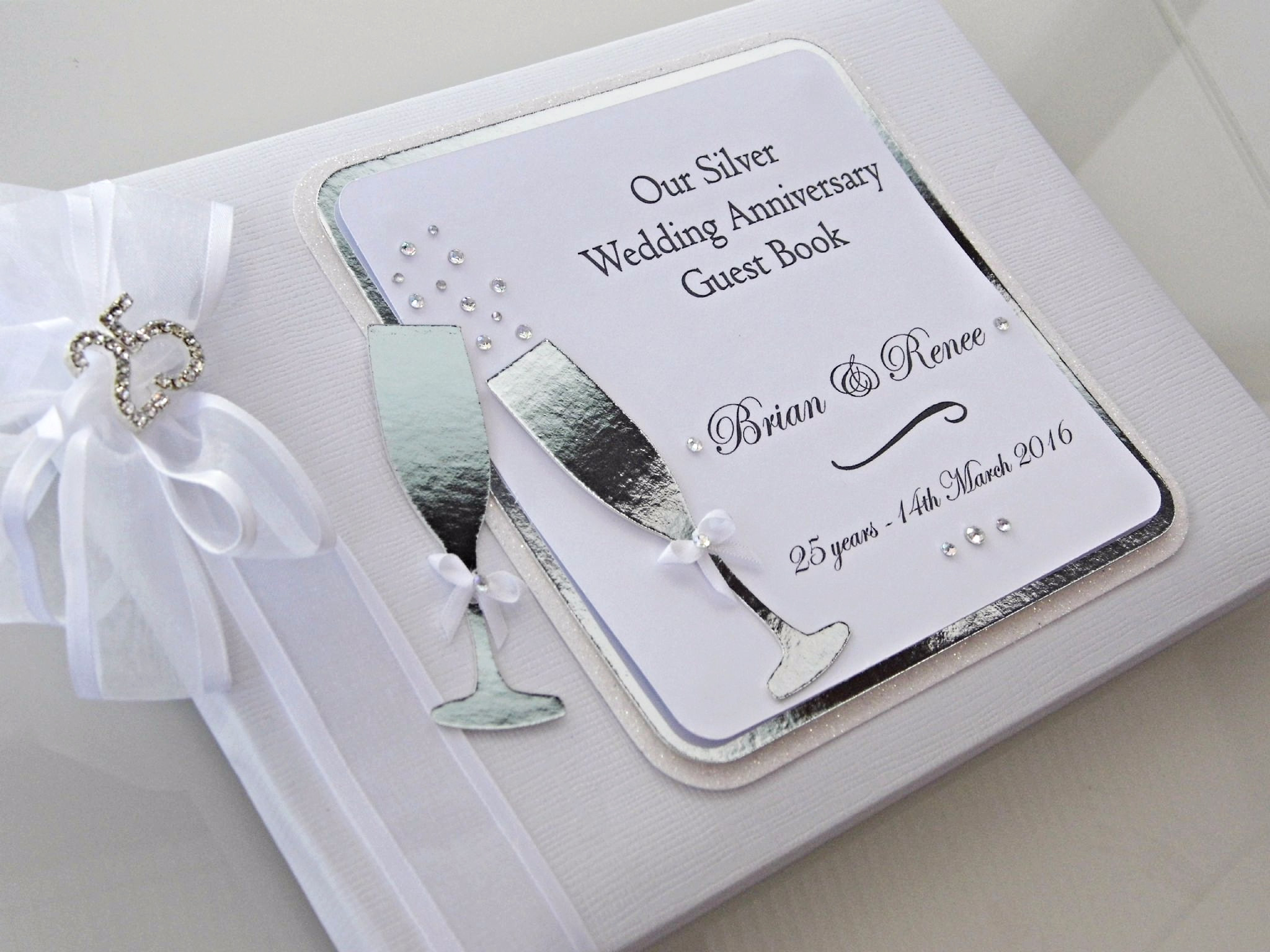Guest Book Wedding Uk
 Silver Wedding Anniversary Guest Book Personalised