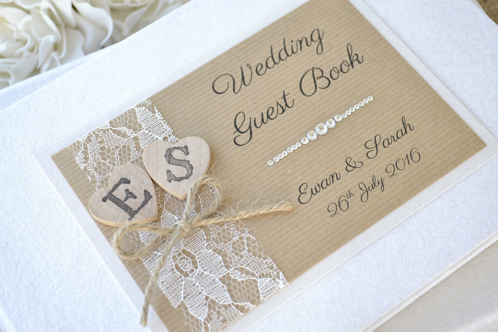 Guest Book Wedding Uk
 Rustic Style Personalised Wedding Guest Book – Wooden