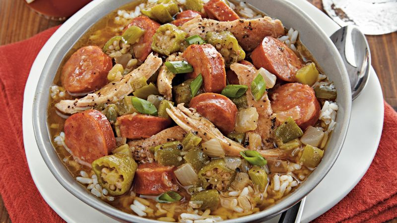Gumbo Recipe Seafood Chicken And Sausage
 Slow Cooker Chicken and Sausage Gumbo recipe from Betty