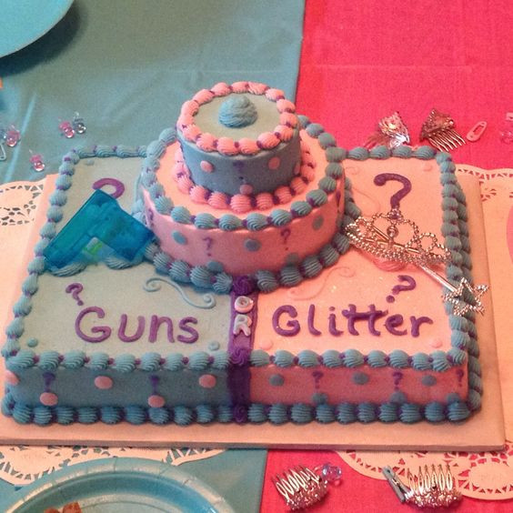Guns And Glitter Gender Reveal Party Ideas
 Guns or Glitter Gender Reveal Cake