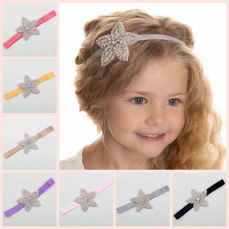 Hair Bands For Kids
 Children Baby Girls Rhinestone Flower Star Headband Hair