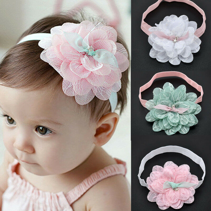 Hair Bands For Kids
 Cute Baby Girl Toddler Lace Flower Hair Band Headwear Kids