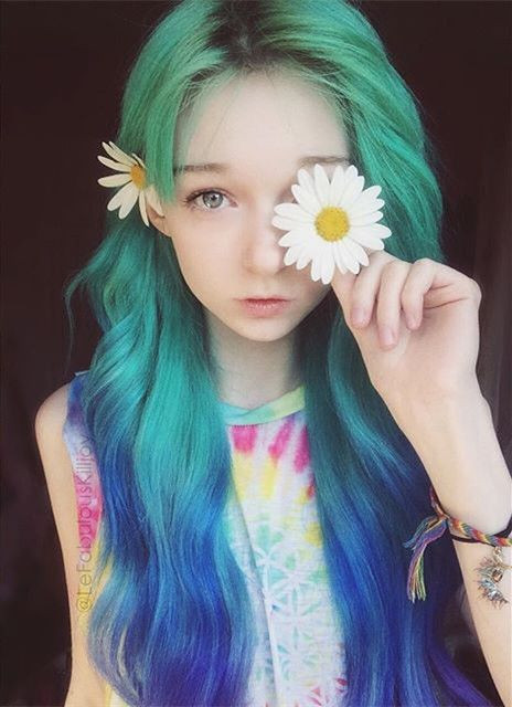 Hair Color For Kids
 OMG Amazing turquoise green ombre hair color to blue