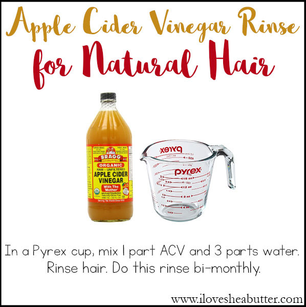 Hair Rinses DIY
 Apple Cider Vinegar Rinse for Natural Hair