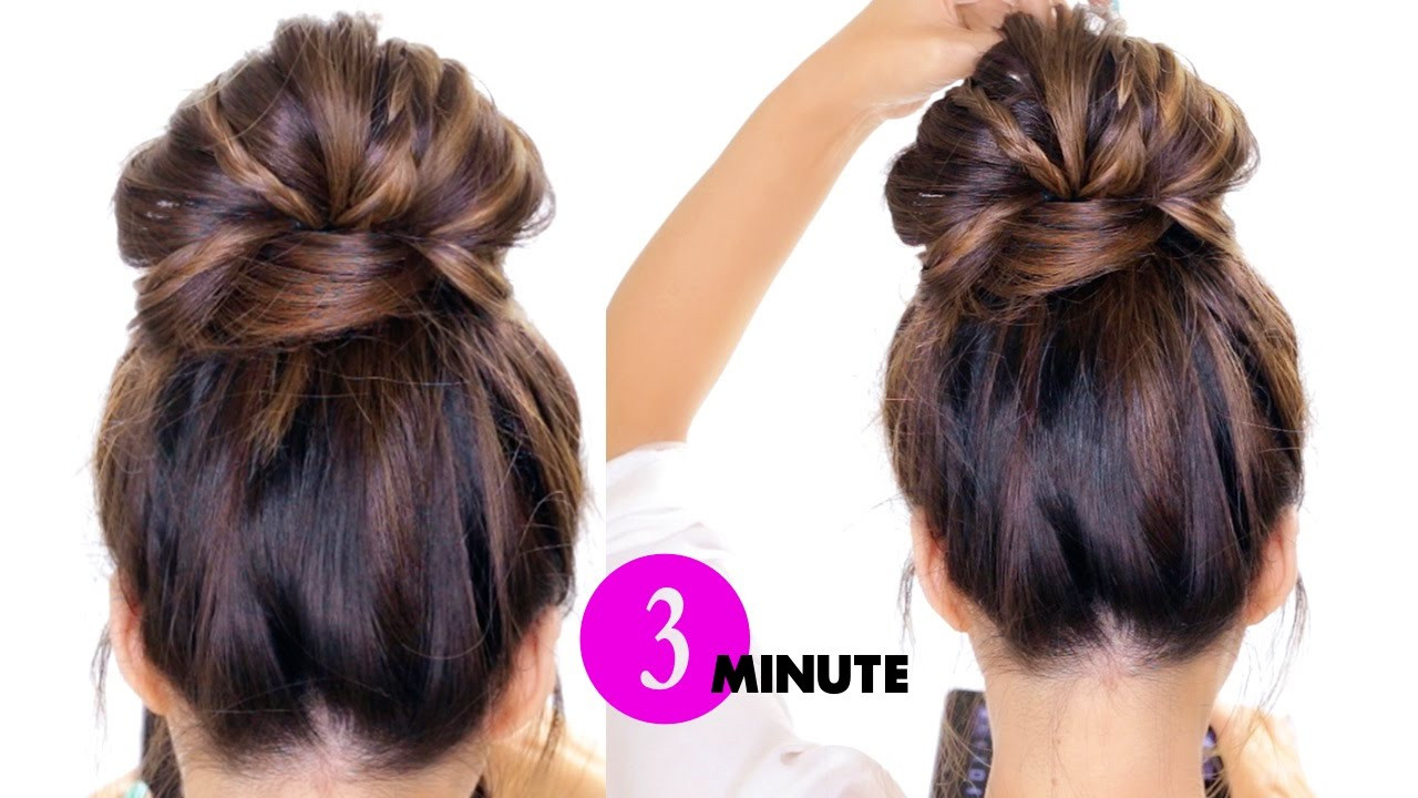 Hairstyle Easy To Do
 3 Minute BUBBLE BUN with Braids HairStyle ★ Easy