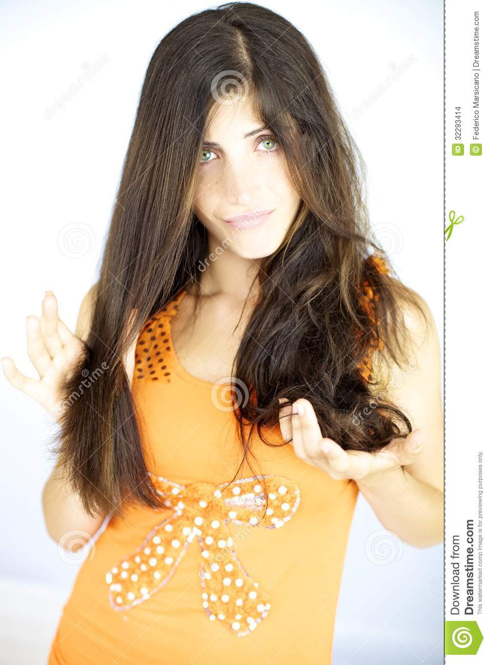 Half Curly Half Straight Hairstyles
 Woman Showing Half Head With Straight Hair The Other Half