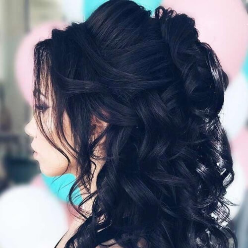 Half Up Half Down Curled Prom Hairstyles
 50 Half Up Half Down Hairstyles You ll Totally Love