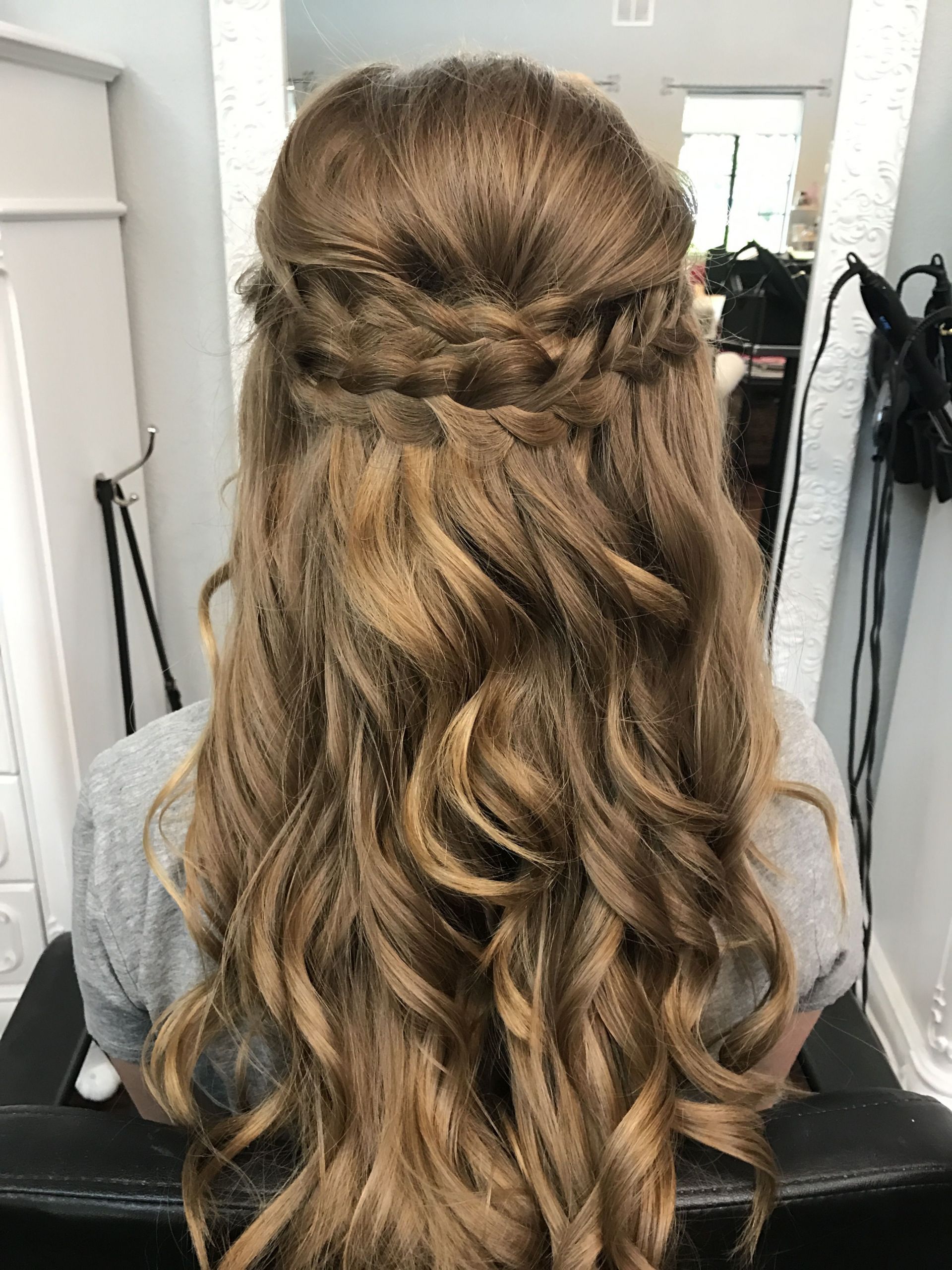 Half Up Half Down Curled Prom Hairstyles
 Braided half up half down prom hair