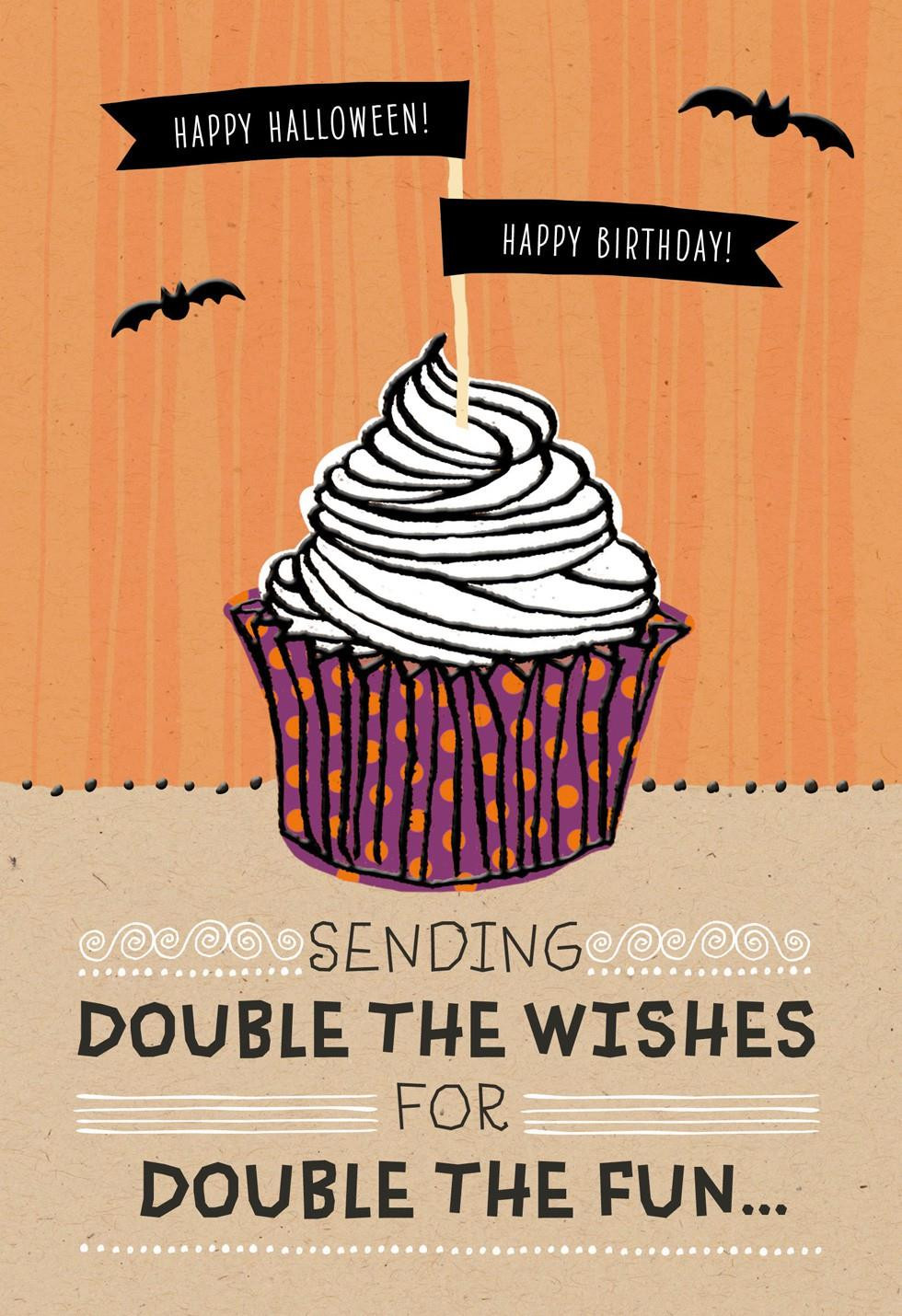 Halloween Birthday Card
 Halloween Birthday Cupcake Halloween Card Greeting Cards