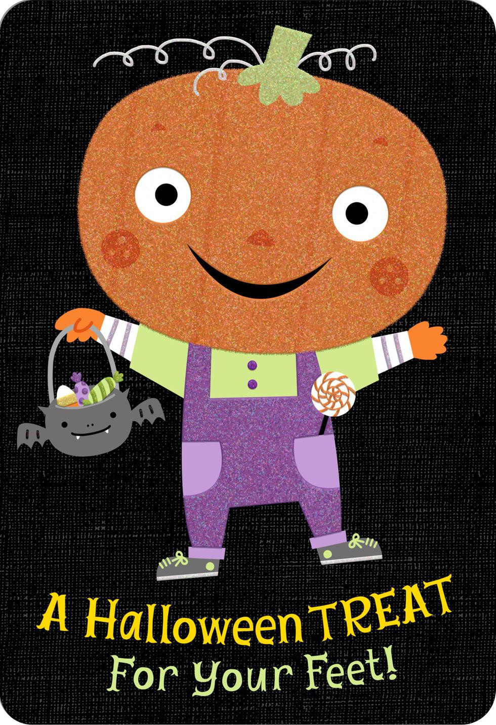 Halloween Birthday Card
 Glow in the Dark Pumpkin Trick or Treater Halloween Card