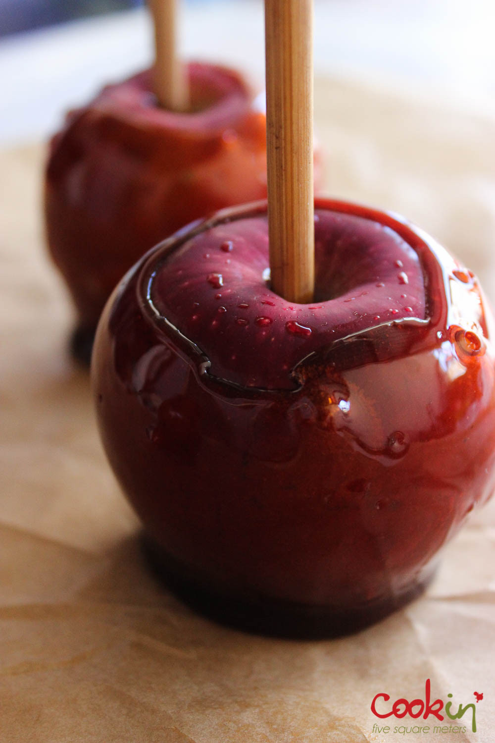 Halloween Caramel Apples
 Halloween Candy Apples without corn syrup