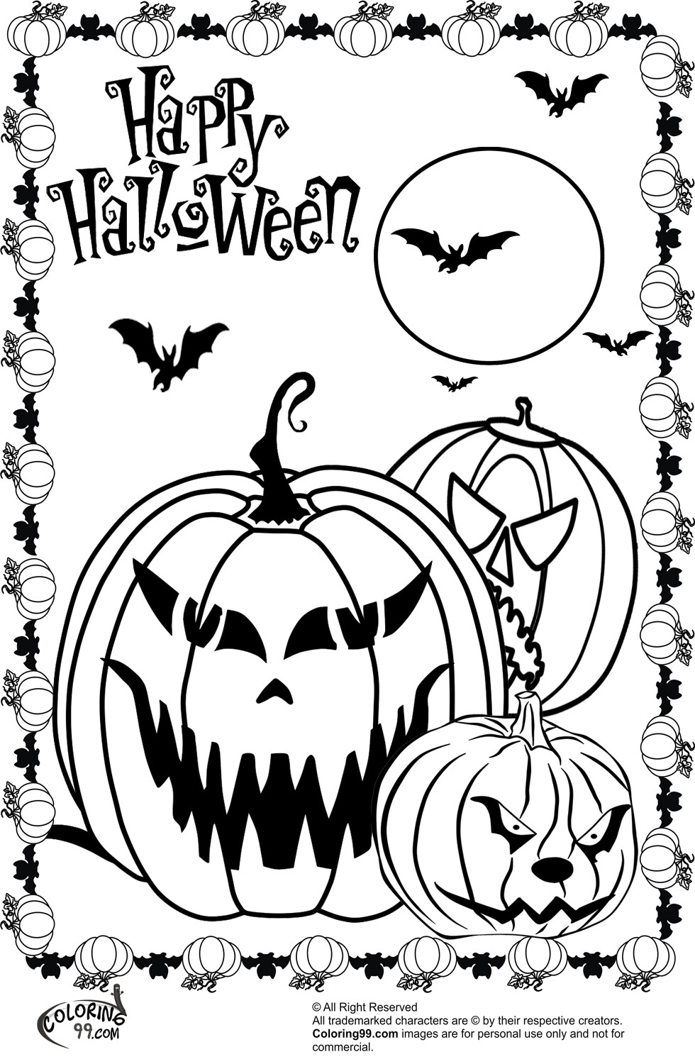 Halloween Coloring Books For Kids
 Scary Halloween Pumpkin Coloring Pages