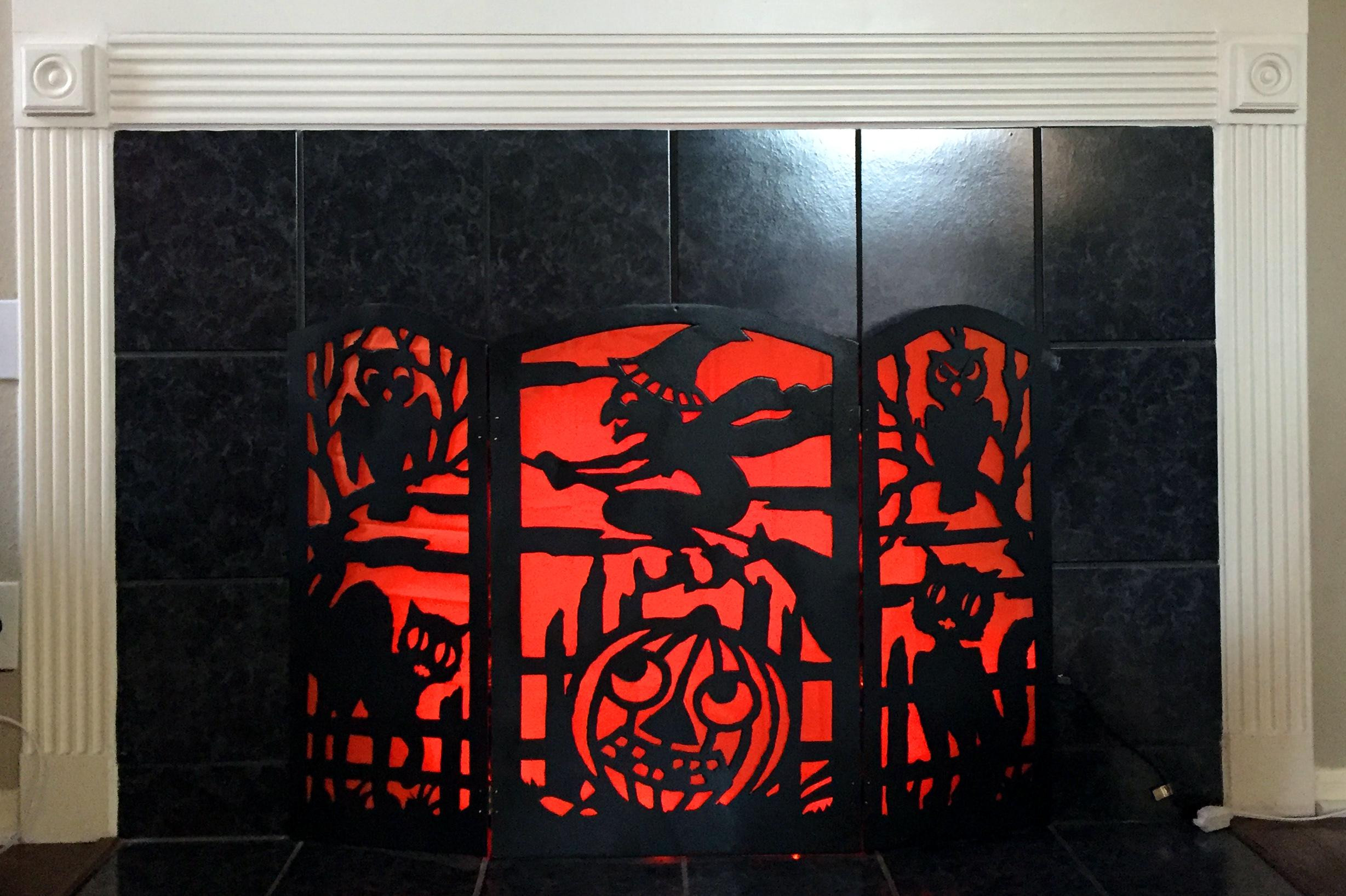Halloween Fireplace Screen
 I made this Halloween fireplace screen It s a replica of
