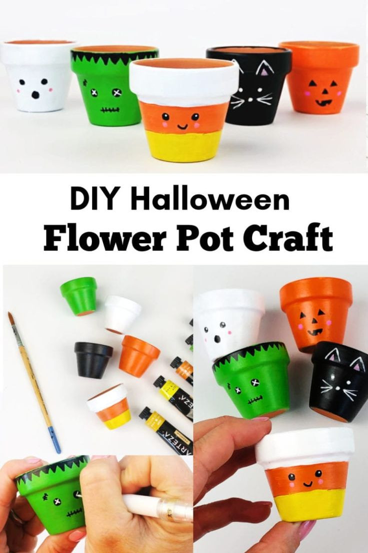 Halloween Flower Pots
 Halloween Flower Pot Craft Idea