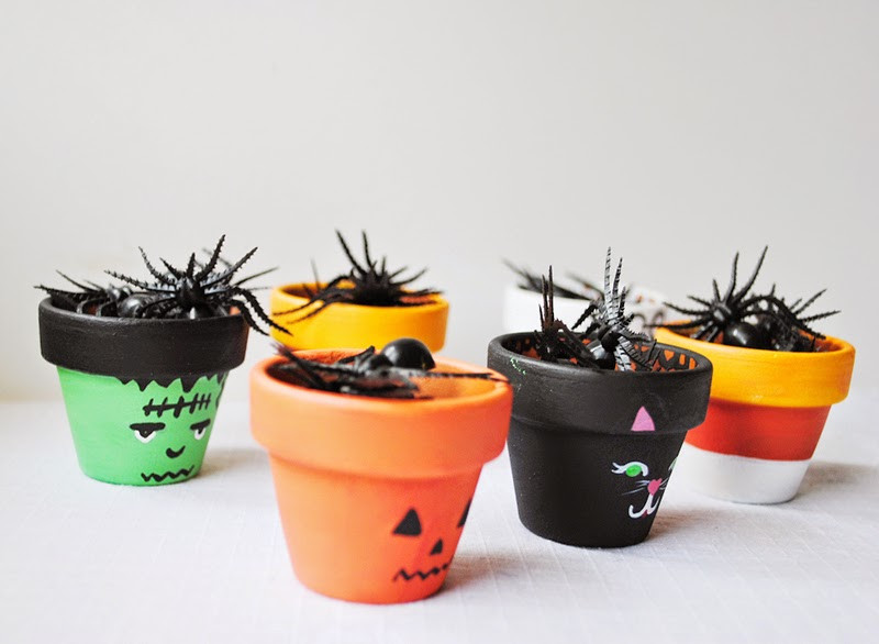 Halloween Flower Pots
 Peachy Cheek How to make Candy Corn and Halloween Themed