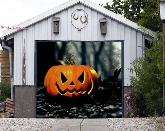 Halloween Garage Door Covers
 Halloween Decor Garage Door Cover 3D Effect Print Banner Full