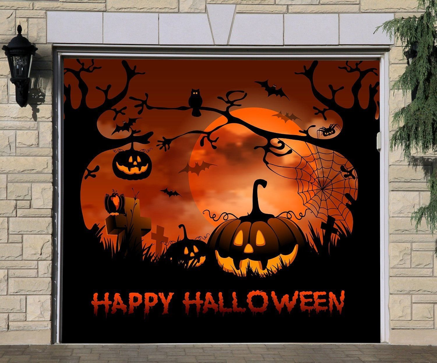 Halloween Garage Door Covers
 Buy Halloween Garage Door Cover Decor Pumpkin Night Bat