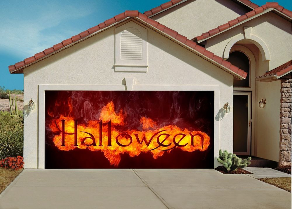 Halloween Garage Door Covers
 Halloween Decor Garage Door Covers Billboard Outside