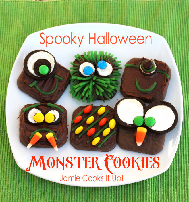 Halloween Monster Cookies
 Spooky Halloween Monster Cookies