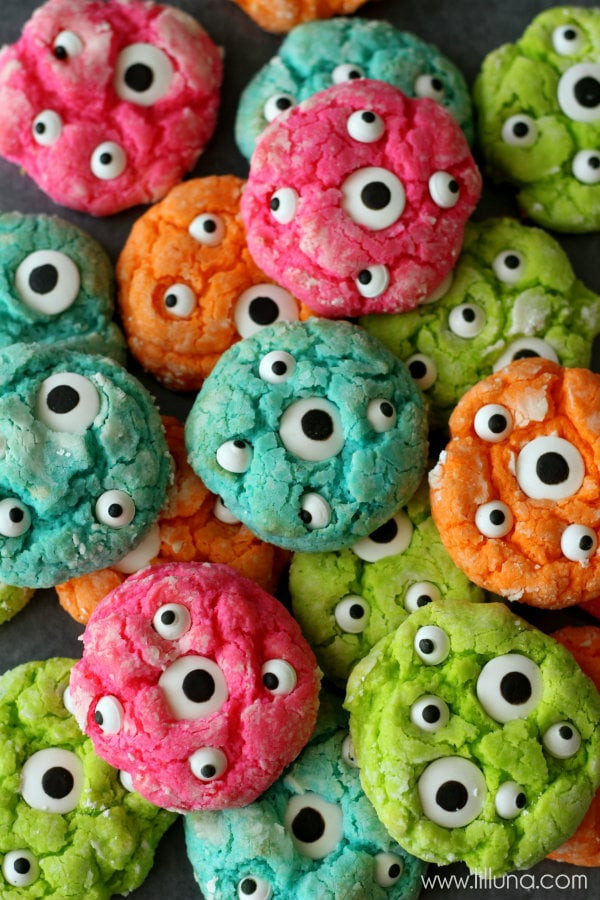 Halloween Monster Cookies
 Gooey Monster Eye Cookies