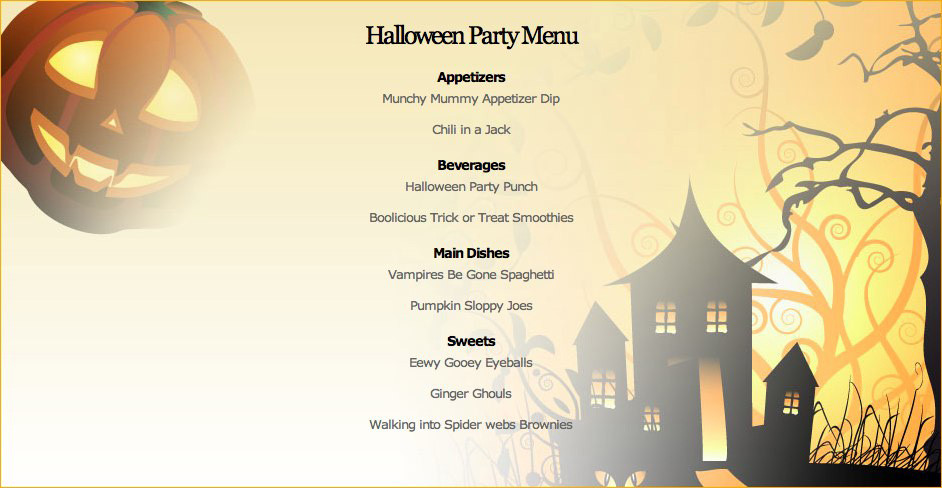 Halloween Party Menu Ideas
 “Halloweenize” your Halloween menu – Halloween food ideas