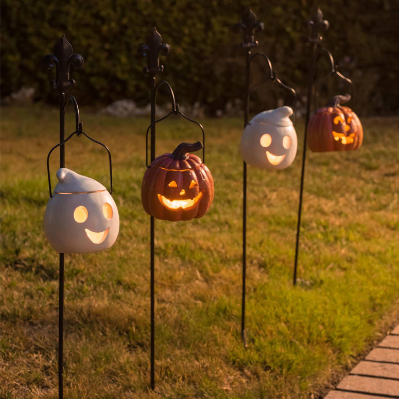 Halloween Path Lights
 Ghost and Pumpkin Halloween Pathway Lanterns