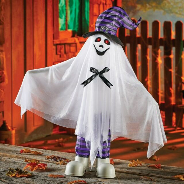 Halloween Porch Greeters
 Sound Activated Lighted Animated Dancing Ghost w Hat