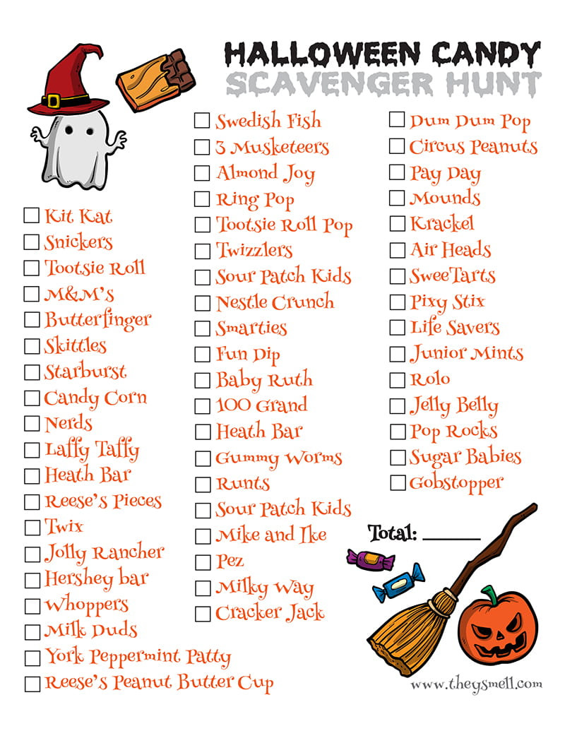 Halloween Scavenger Hunt Ideas
 Halloween Candy Scavenger Hunt Printable