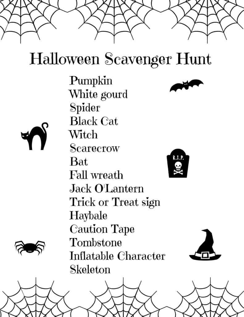 Halloween Scavenger Hunt Ideas
 Halloween Scavenger Hunt for Toddlers Free Printable