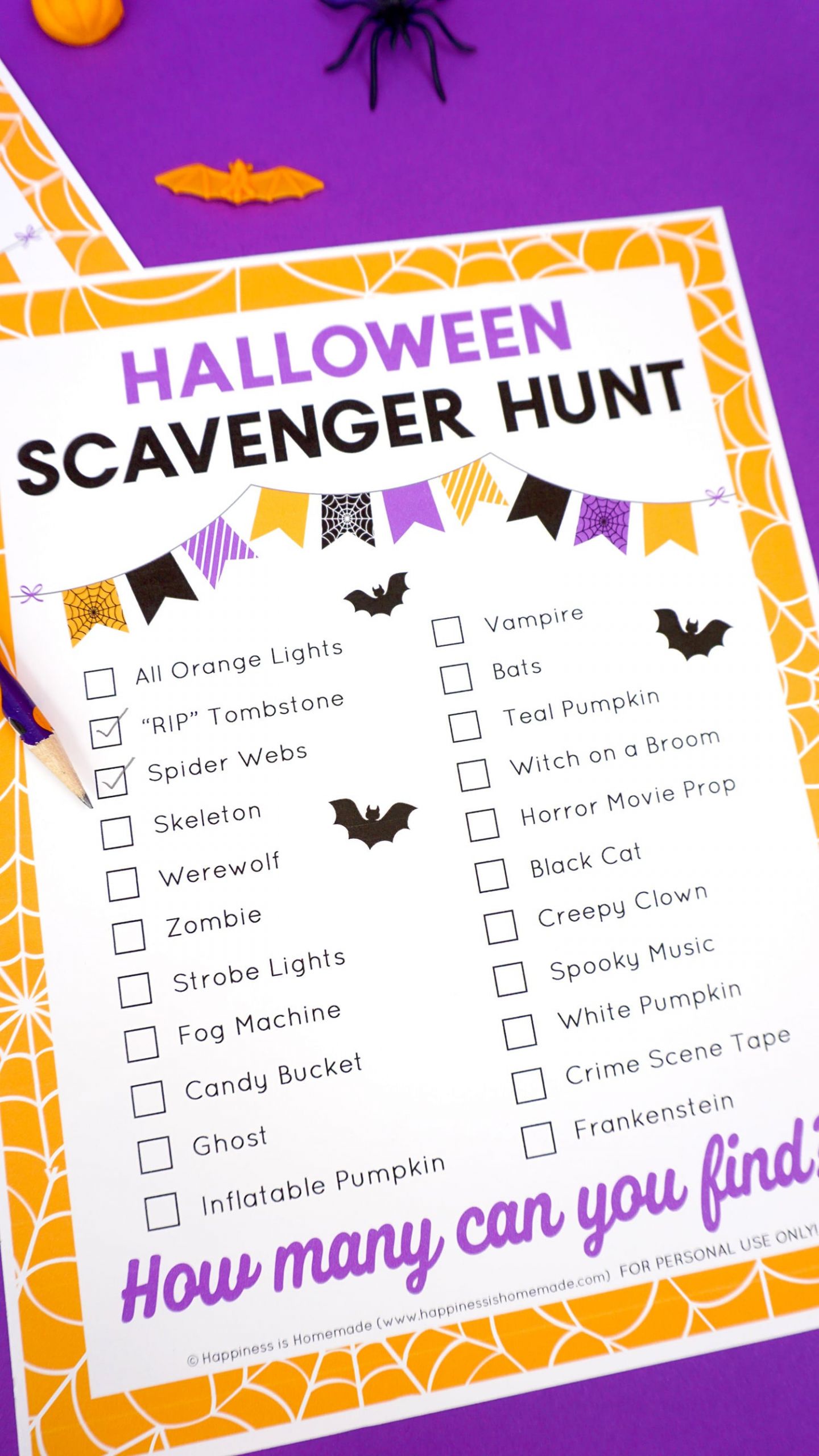 Halloween Scavenger Hunt Ideas
 Free Printable Halloween Scavenger Hunt Happiness is