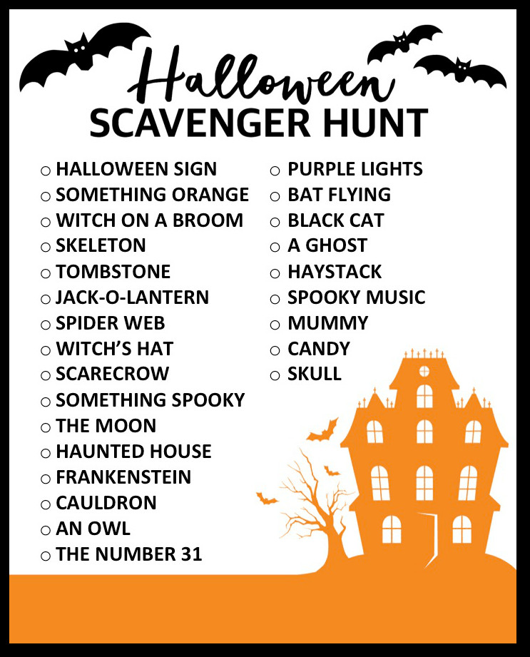 Halloween Scavenger Hunt Ideas
 Halloween Scavenger Hunt