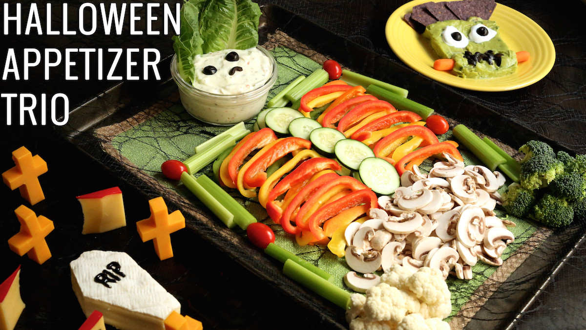 Halloween Side Dishes
 Halloween Veggie Tray Appetizer Trio Recipe