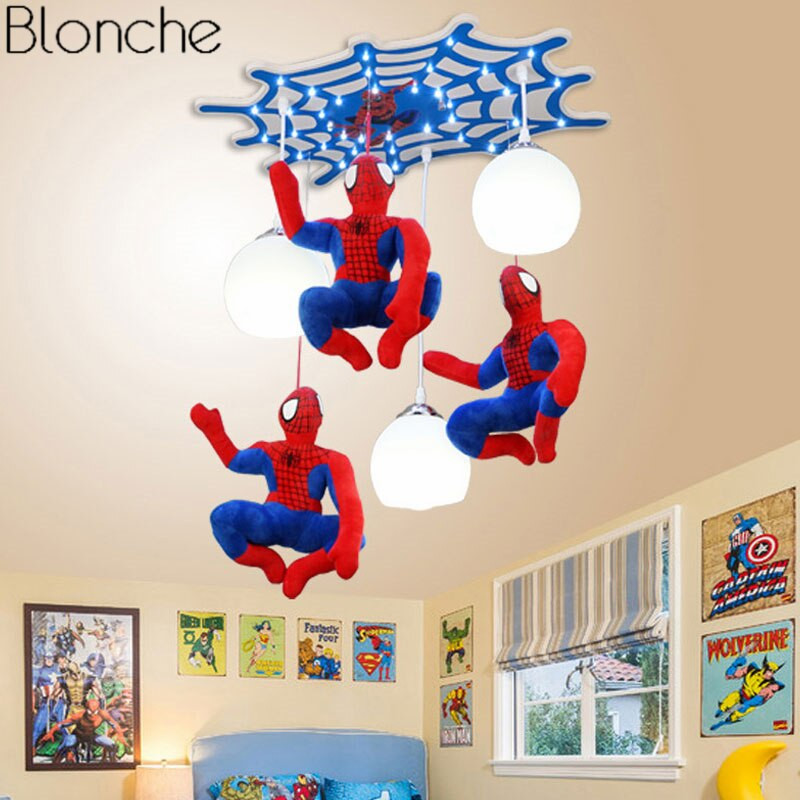 Hanging Lights For Kids Room
 Modern Spiderman Pendant Lights Led Hanging Lamp for