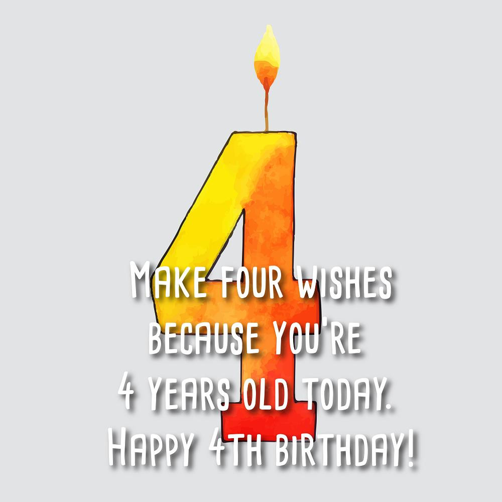 Happy 4th Birthday Quotes
 Happy 4th birthday wishes for a boy or a girl – Top Happy