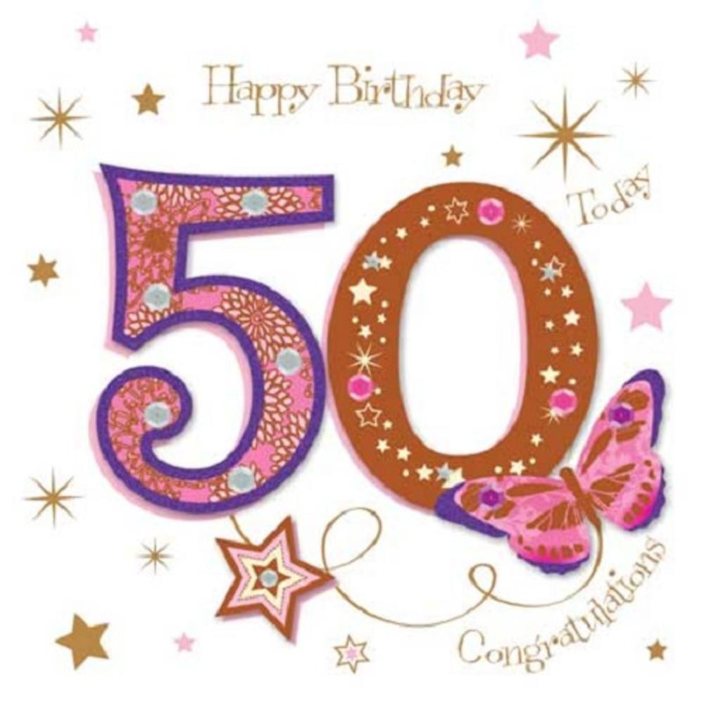 Happy 50 Birthday Wishes
 Happy 50th Birthday Greeting Card By Talking