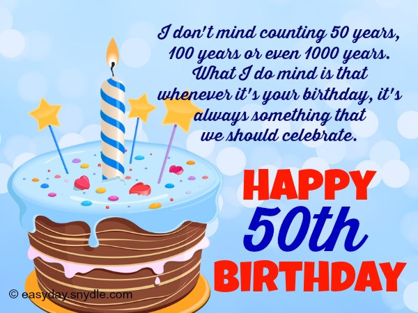 Happy 50 Birthday Wishes
 50th Birthday Wishes Easyday