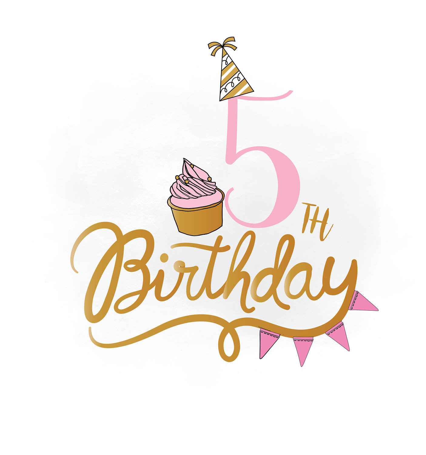 Happy 5th Birthday Quotes
 5th Birthday SVG clipart baby girl Birthday Quote Birthday