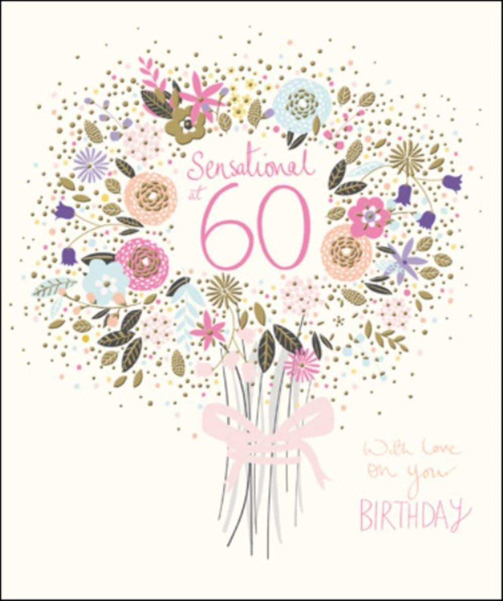 Happy 60th Birthday Cards
 Pretty Happy 60th Birthday Greeting Card