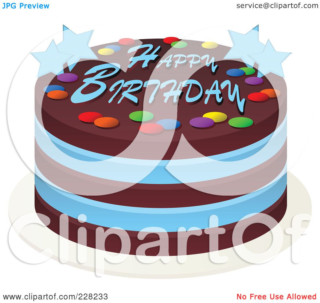 Happy Birthday Cake Text
 Royalty Free RF Clipart Illustration of a Blue And