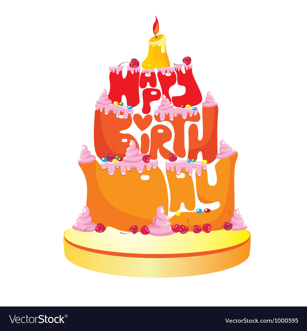 Happy Birthday Cake Text
 Happy Birthday Text Cake Royalty Free Vector Image