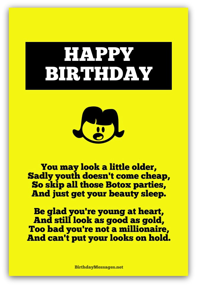 Happy Birthday Poems For Him Funny
 Funny Birthday Poems Funny Birthday Messages